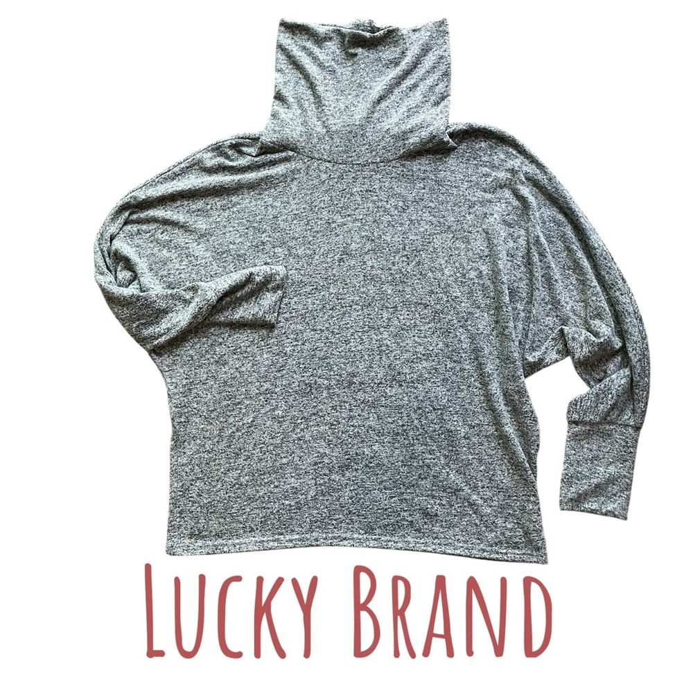 Lucky Brand Heathered Gray Turtleneck Top Women’s Size Large